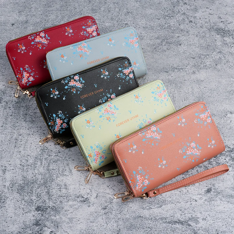 Fashion women's mobile wallet Double zipper large capacity purse multi-function clutch bag
