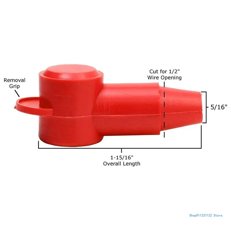 Battery Terminal Insulating Covers PVC Cable Lug Protector Lug Caps for Auto Marine Rubber Covers Tool Parts