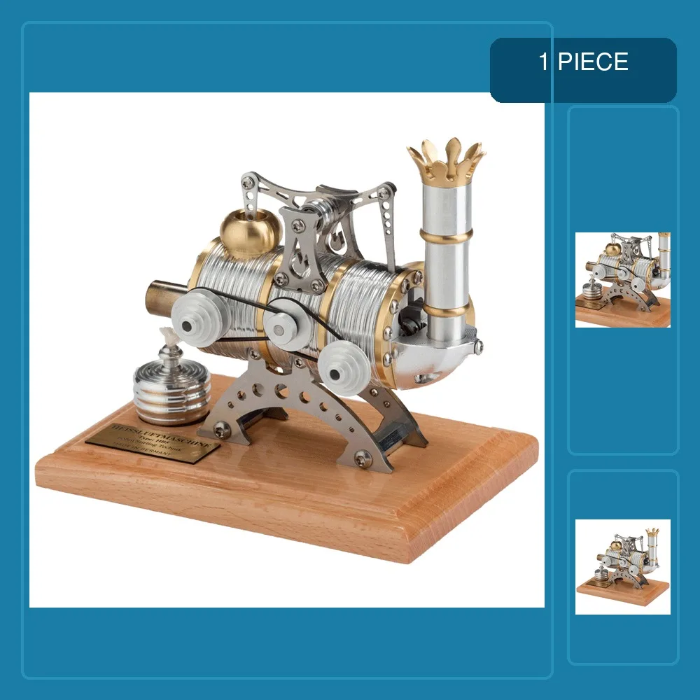 Mini Stirling Engine Steam Boiler Power Pump All-metal Linkage DIY Assembly Movable Metal Mechanical Engine Toy Men Kids Gifts