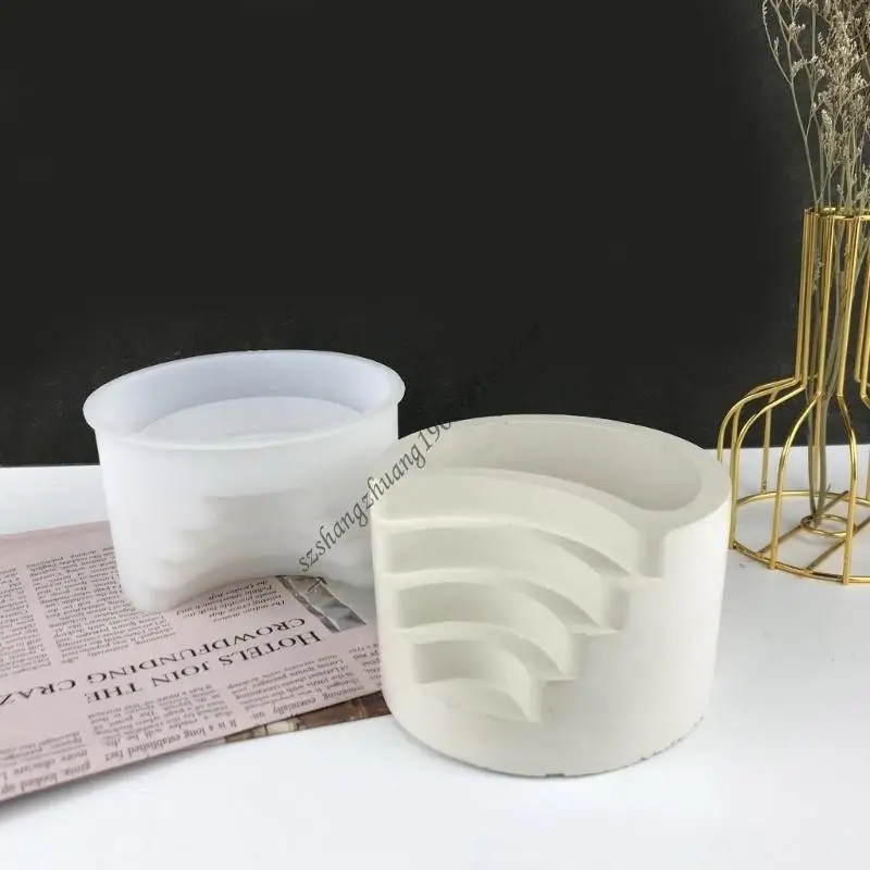 

Q6RB Flower Pot Silicone Mold Concrete Planter Mould DIY Holder Mold
