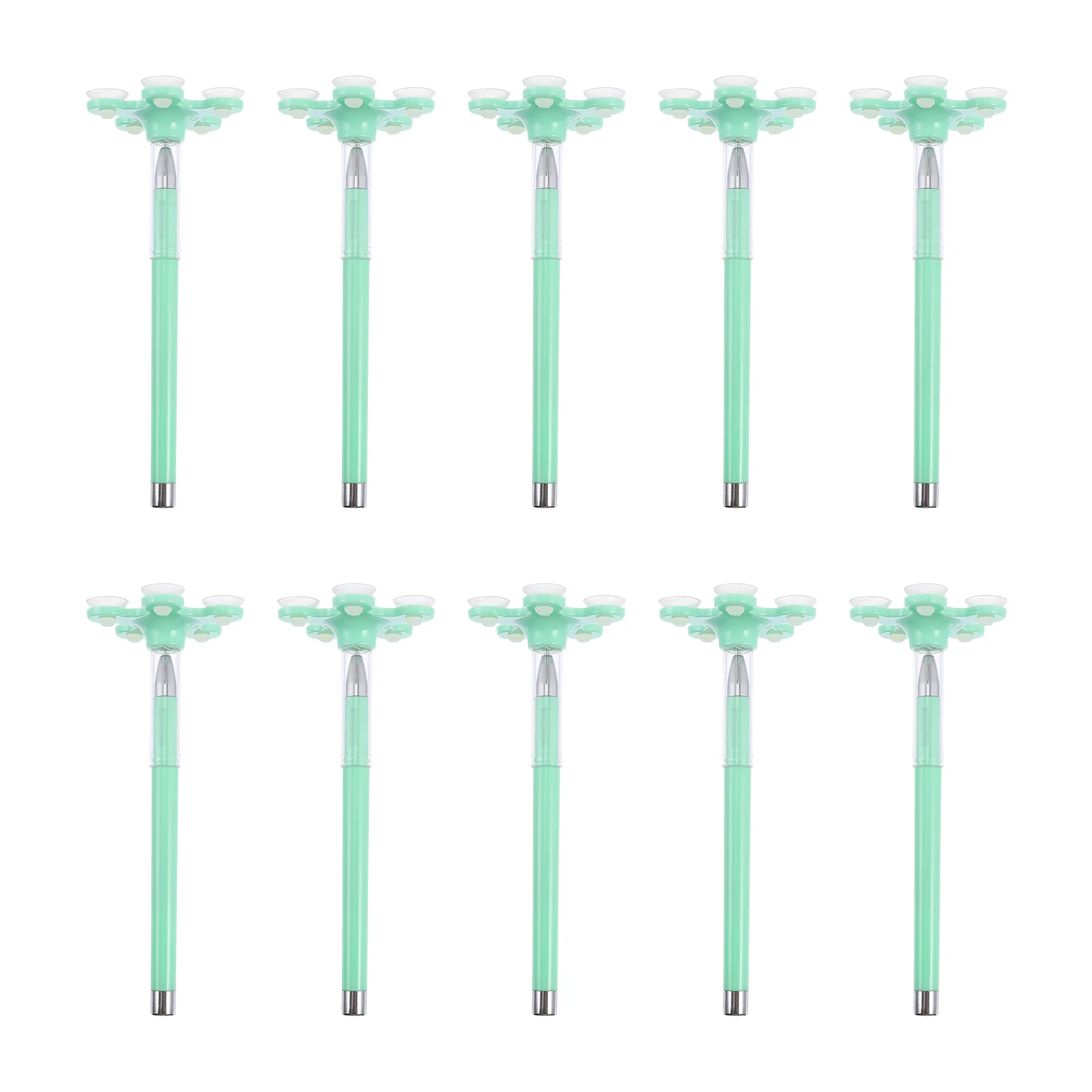 

10Pcs Plastic Sign Pens Lovely Suction Cup Phone Holder Pen Set Smooth Writing No Leak Multifunctional Pens for Students
