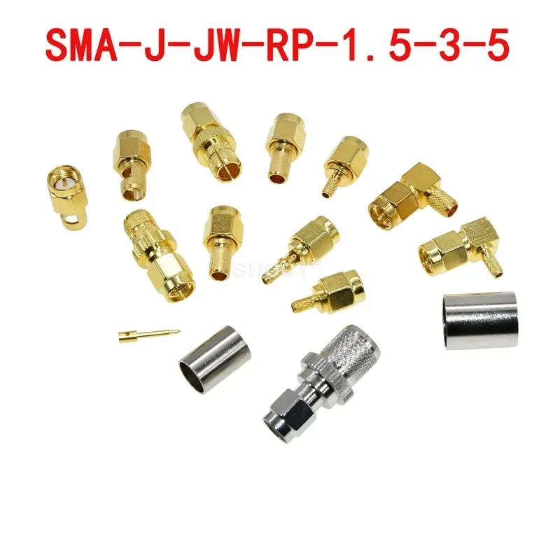 5pcs SMA-J-JW-RP-1.5-3-5 Right angled male head inner screw inner hole needle thread joint 50-3RG316RG58