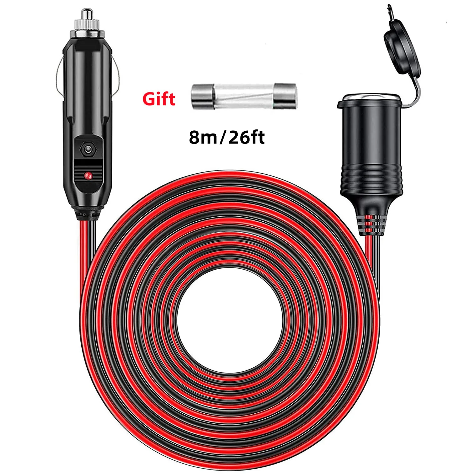 Car Cigarette Lighter Extension Cable 12V 24V Socket Female Head Socket Car Charger Cable, Car Splitter Car Accessories