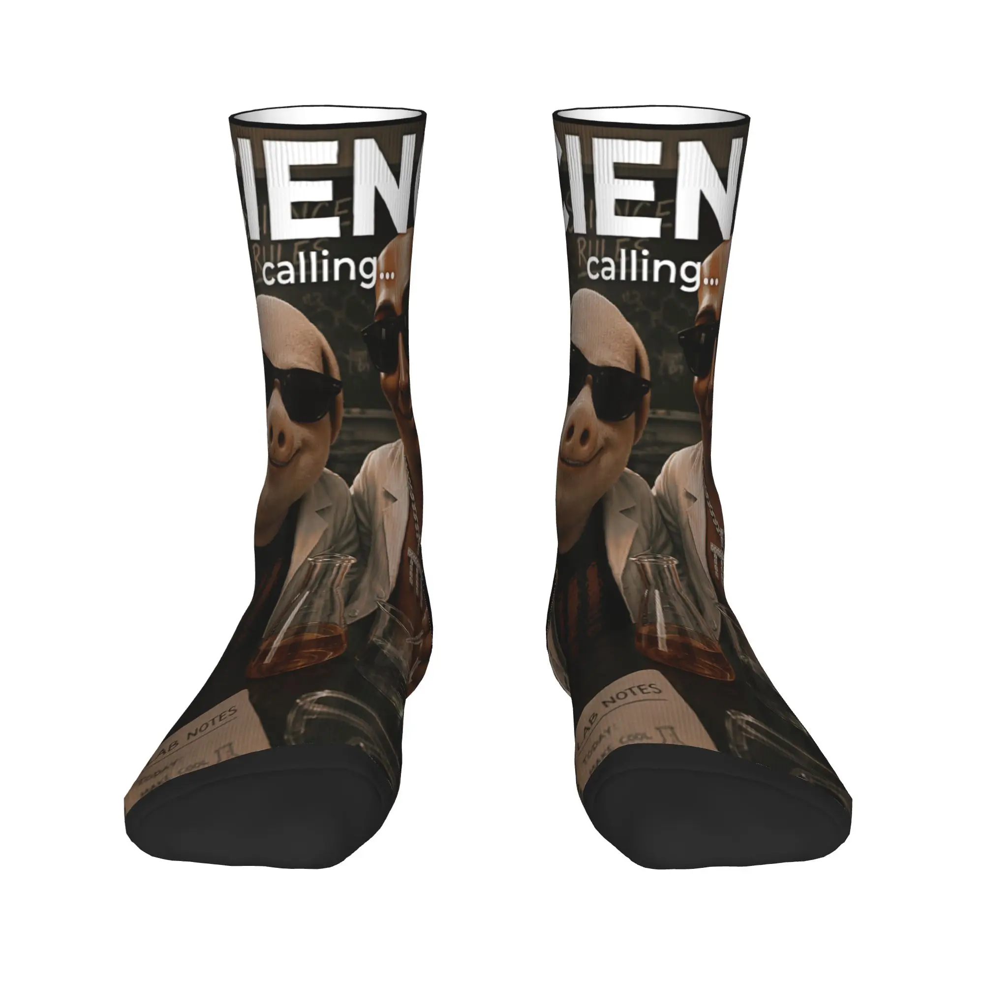 Lab Experiment Bros Tung Sahur John Pork Science Lab Meme Socks Graphic Stockings Non Slip Men Socks Soft Autumn Outdoor Socks