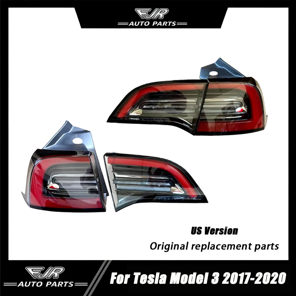 EJR Car Lights For Tesla Model 3 2017-2021 Original Replacement LED Taillight US Version 3 Pin 1077397-00-G 1077398-00-G