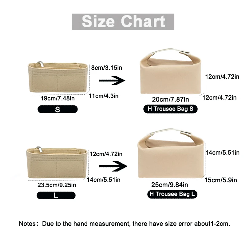 EverToner Insert Organizer Large Capacity Travel Bag Special liner Bag For H Trousee Lunch box Makeup lined Bag