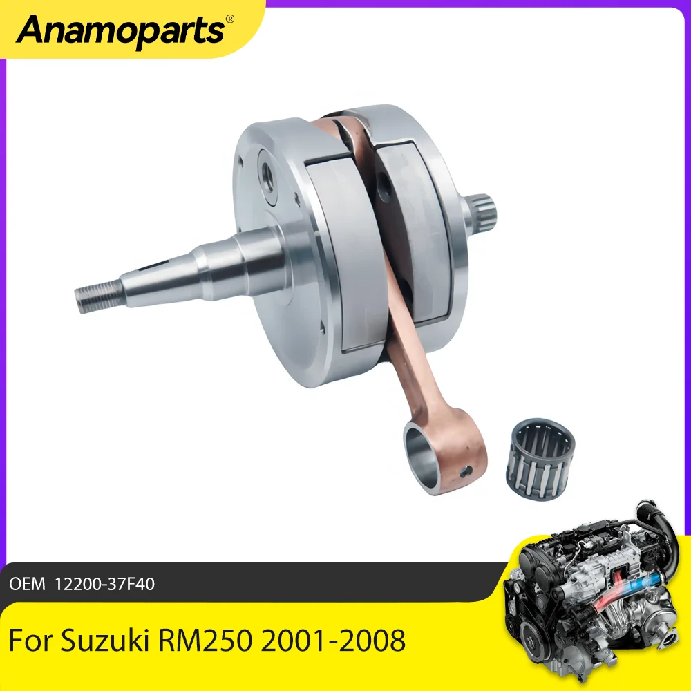 Motor Parts Crankshaft Assembly For Suzuki RM250 2001-2008 12200-37F40  Connecting Rod Shaft Bearing