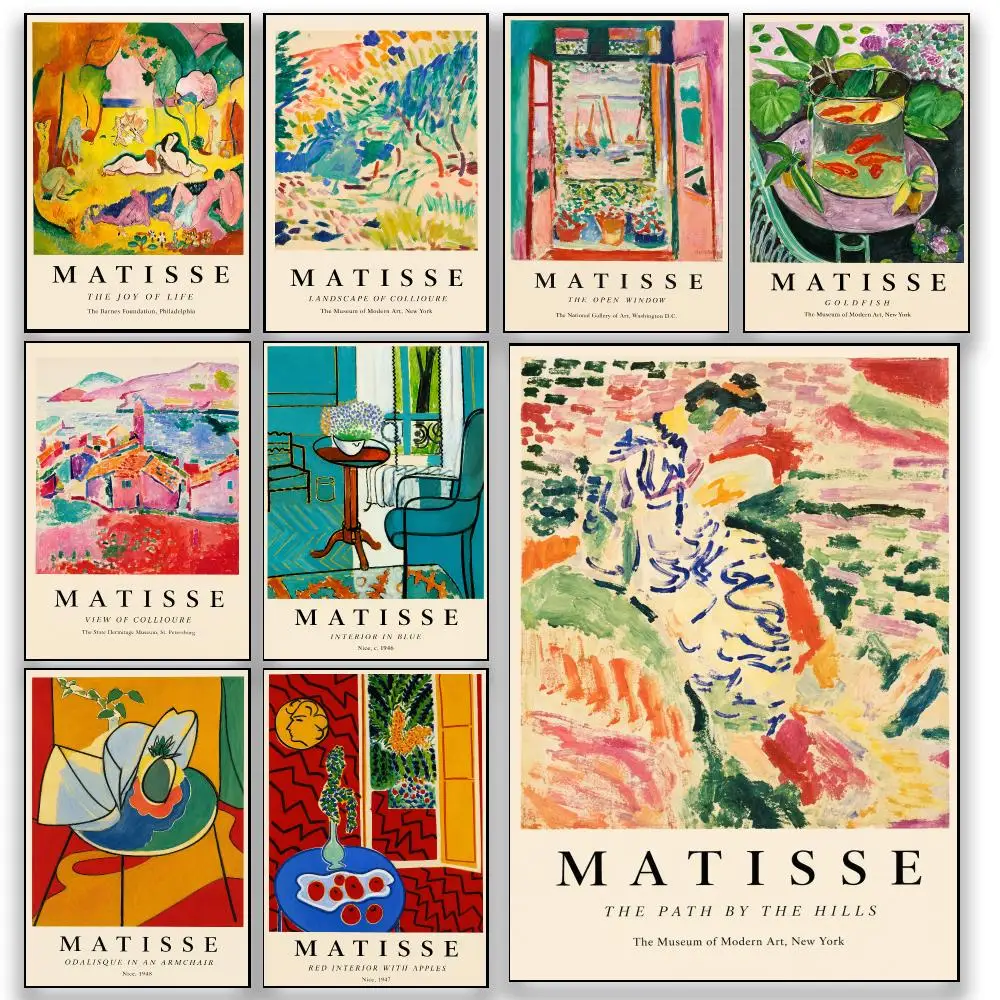 Artist H-Henri Matisse Modern Abstract Color Poster HD Wall Decor for Bedroom Living Room Dorm Bar Cafe Office Gift