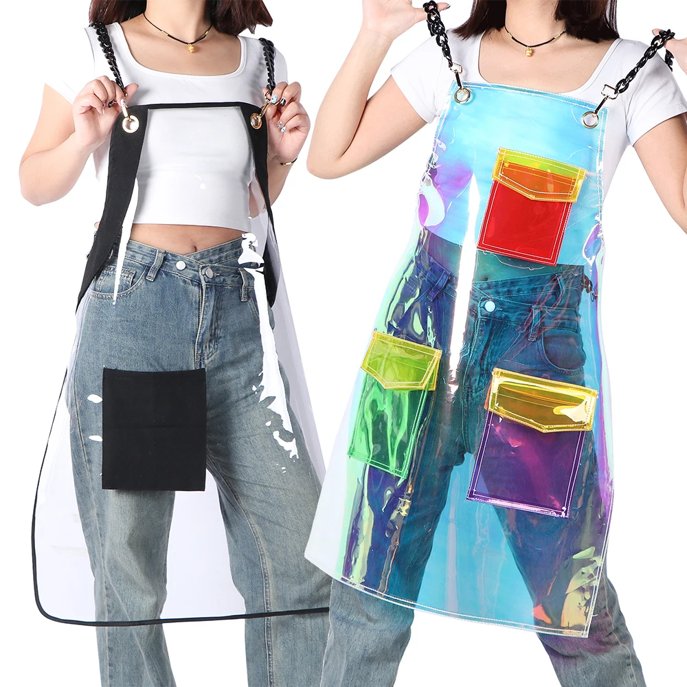 Fashion Popular Barber TPU Apron For Haircut Antifouling Oilproof Painting Men and Women Work Clothes Kitchen Apron