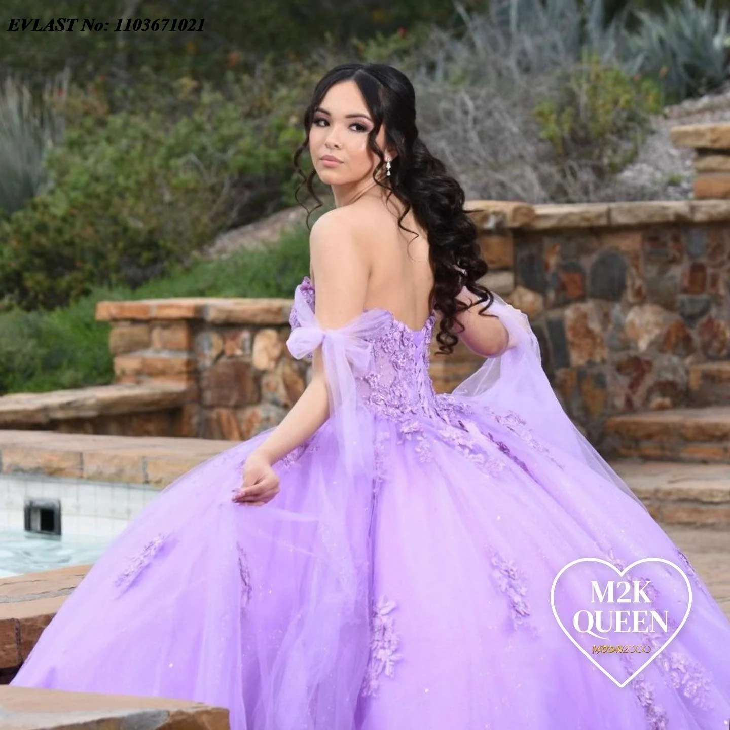 EVLAST Customized Lilac Quinceanera Dress Ball Gown Lace Applique Beaded Tie Straps Corset Sweet 16 Vestidos De 15 Anos SQ472