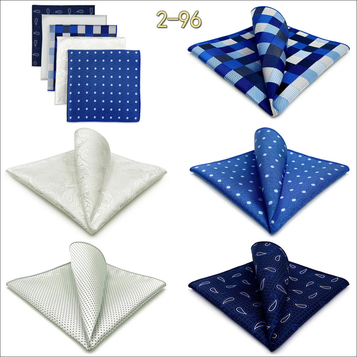 5 Pieces Mens Jacquard Pocket Square Set Multi Styles Handkerchief Suit Pocket Towel Hanky Vintage Business Accessories Gift