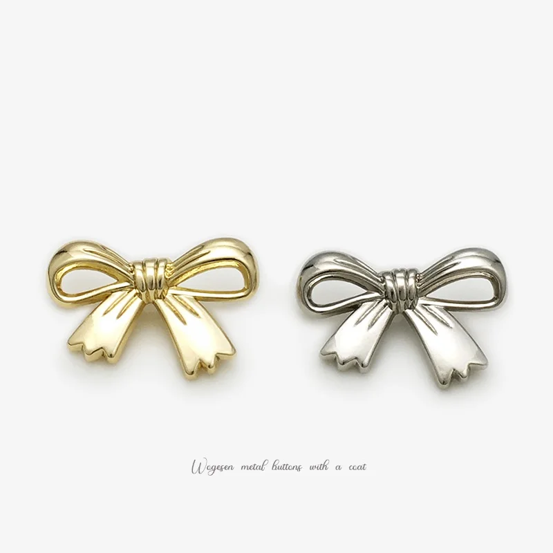 

10PCS Golden openwork metal bow tie coat suit buttons women's dress coat decorative buttons