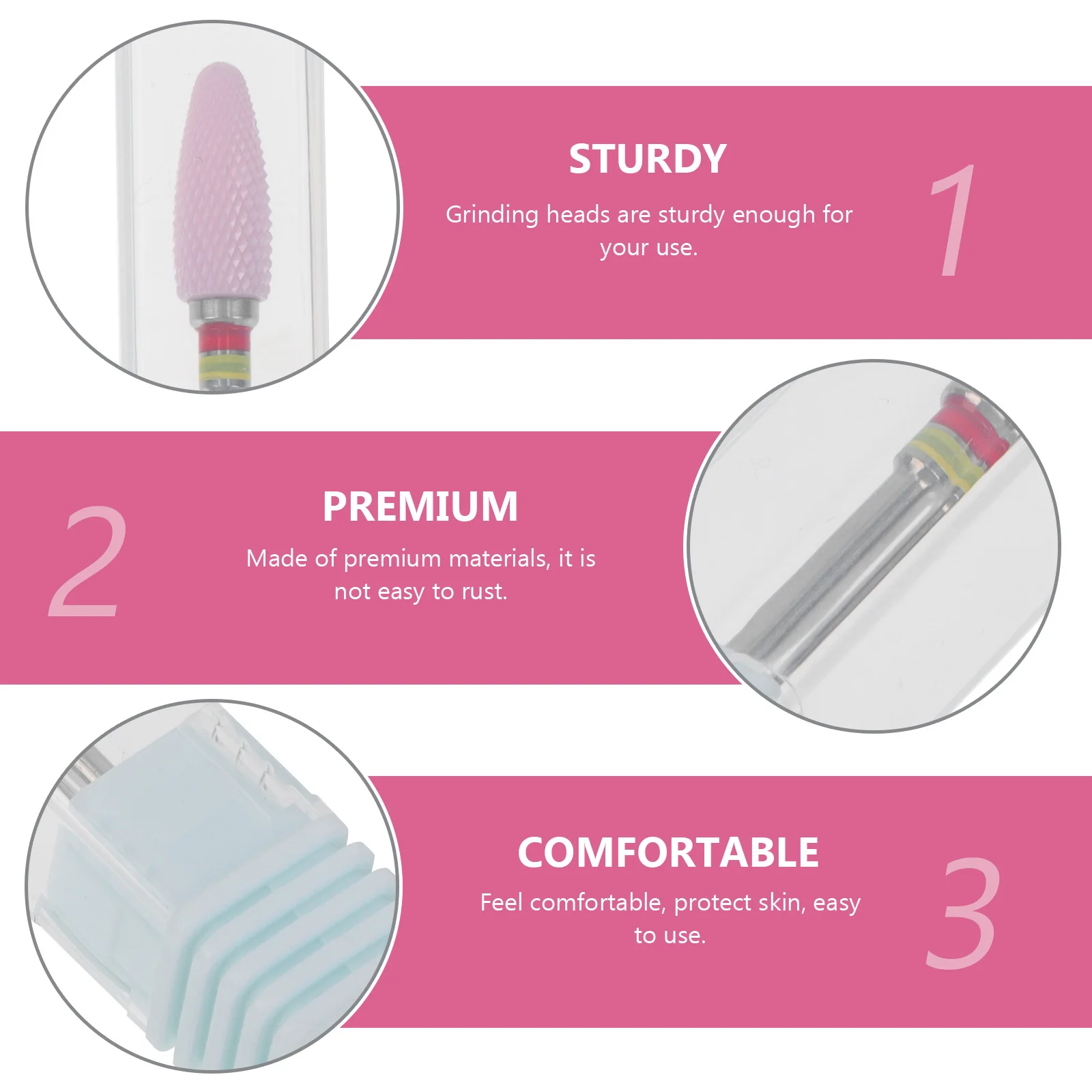 Nail Art Grinding Head Stainless Steel Ceramic Durable Manicure Drill Bit Polishing Tool Nail Beauty Accessories