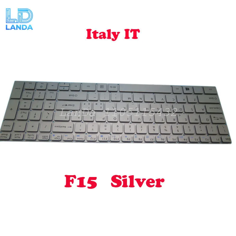 

Laptop NO Backlit Keyboard For Teclast F15 Italy IT Without Frame Silver New