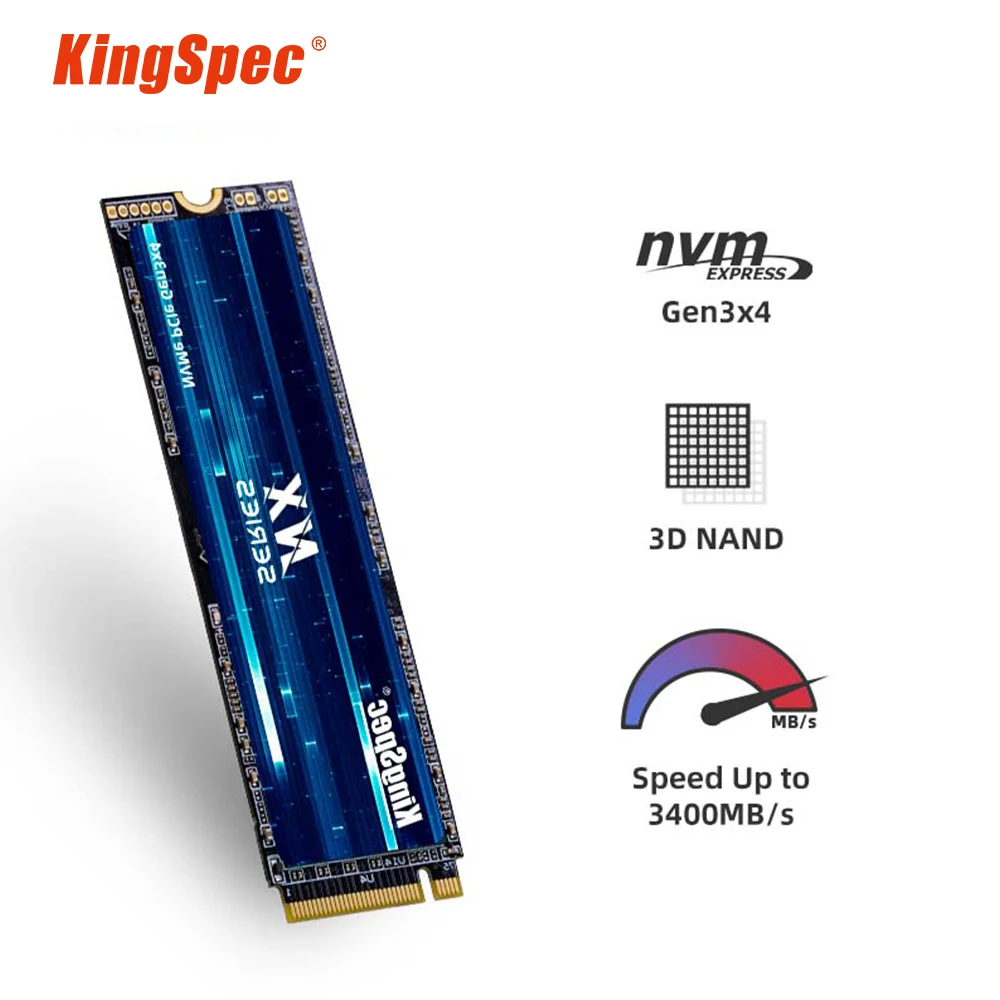 KingSpec SSD M2 NVME 512GB 256GB 1TB Ssd M.2 2280 PCIe 3.0 SSD Nmve M2 Disco rígido Unidade de estado sólido interna para laptop