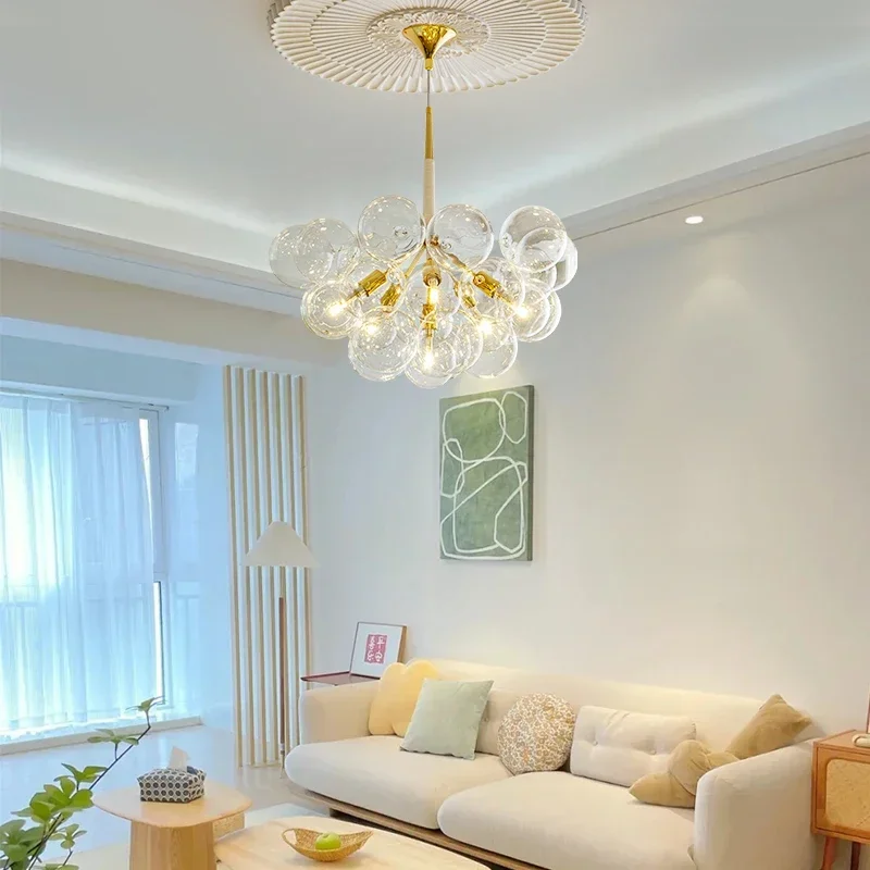 Nordic bubble pendant lights Bedroom Chandelier Lighting Modern LOFT lustre Glass Ball lampshade lamp