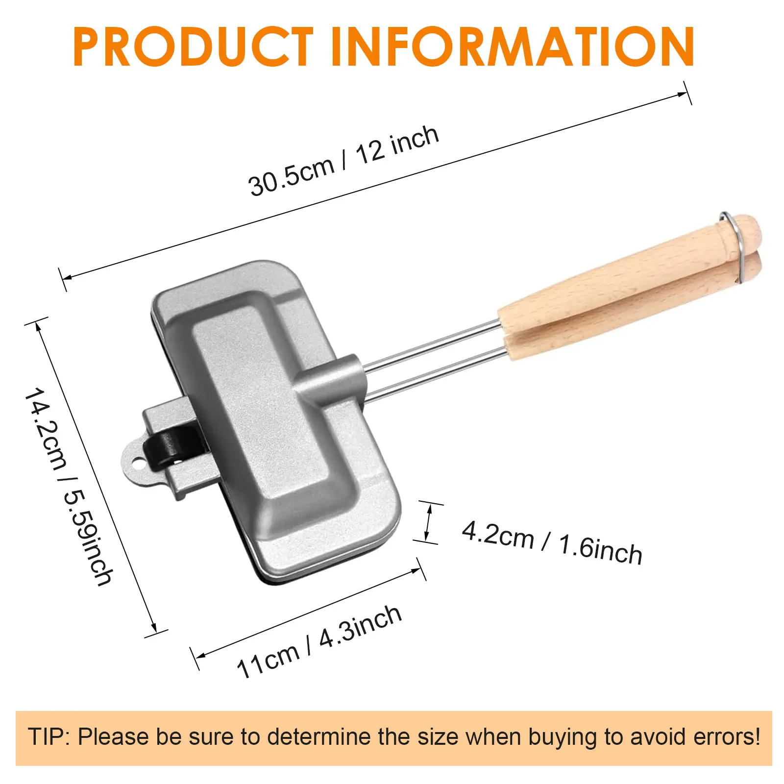Hot Sandwich Maker Hot Dog Toaster Double-Sided Sandwich Baking Pan Grilled Cheese Maker Nonstick Sandwich Maker Flip Grill Pan