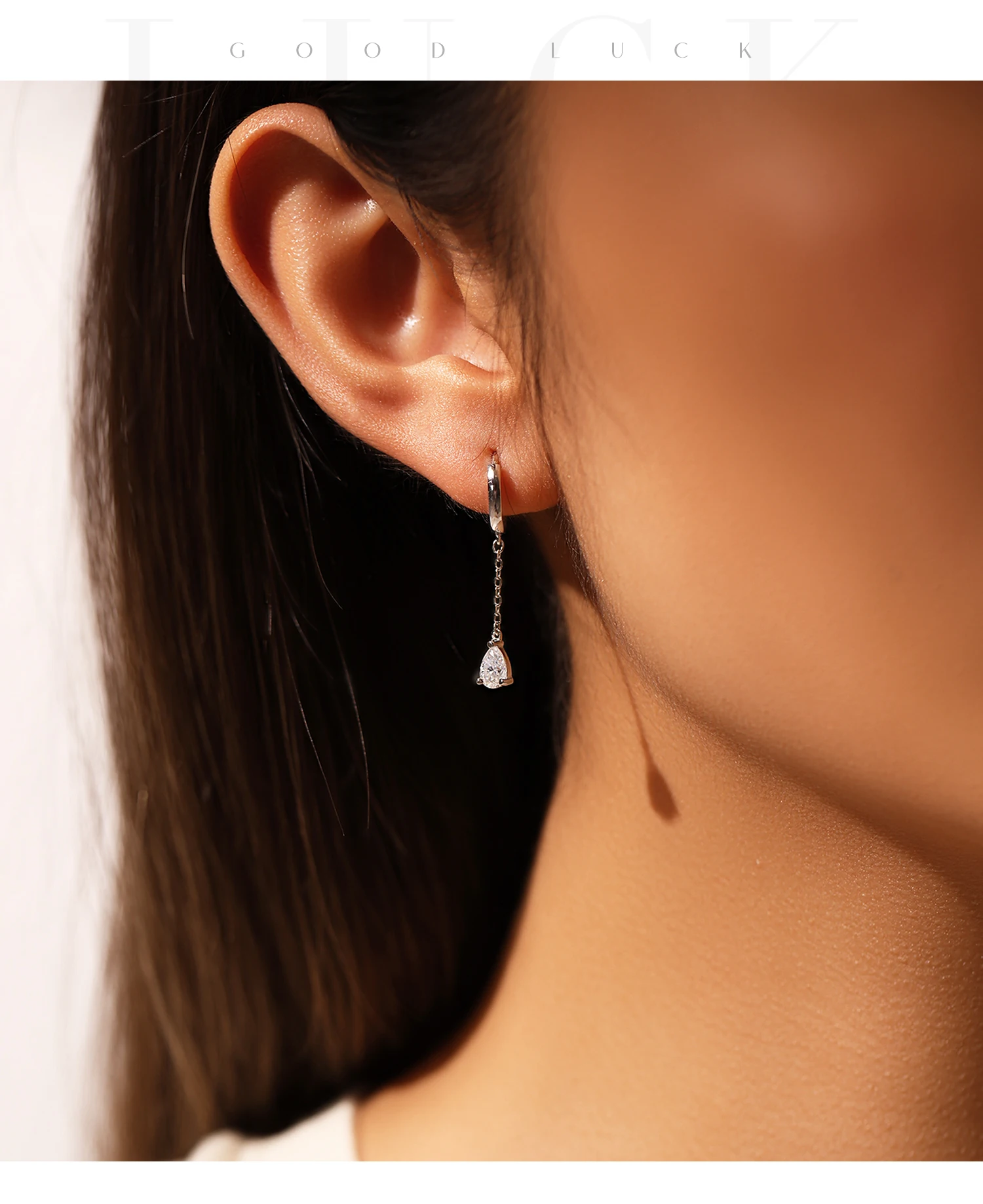 MODIAN 1 CT D Color Pear Cut Moissanite Drop Earrings 925 Sterling Silver Long Chain Lab Diamond Hoop Earrings Jewelry For Women