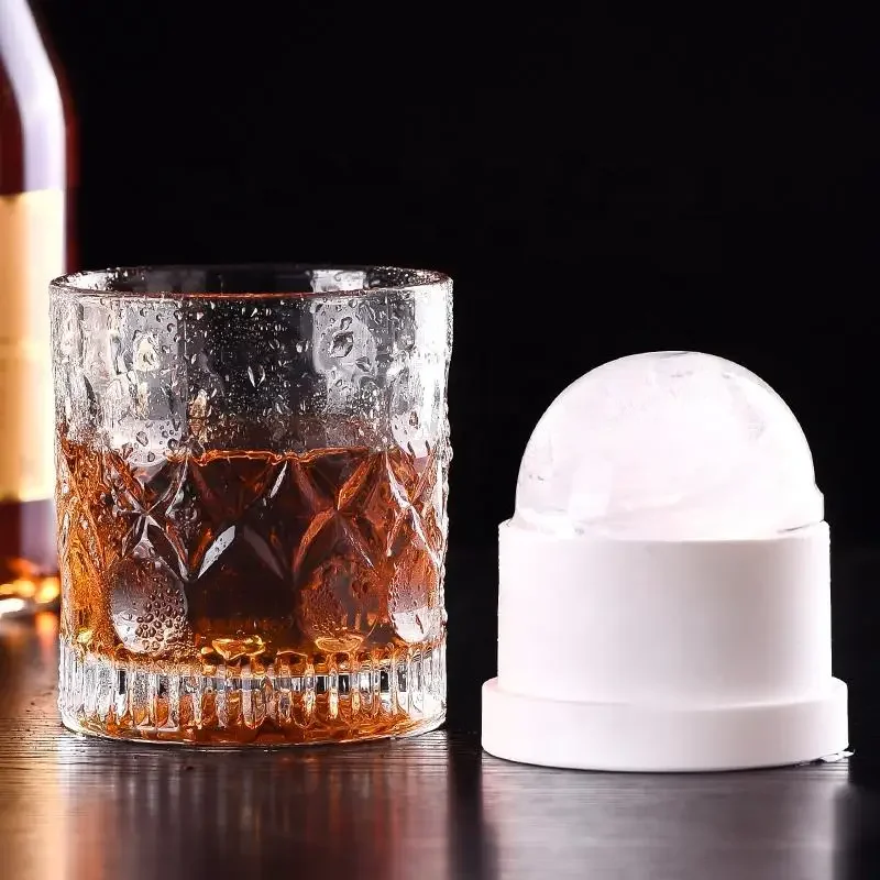 Silicone Ice Ball Mold Whiskey Spherical IceCube Light Bulbs Round Ice Ball Maker for Whiskey, Cocktail and Drink Bar Ice Maker