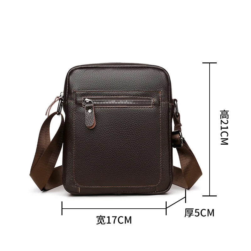 First-layer Cowhide Men's Messenger Bag Single Shoulder Bag Genuine Leather Cross-body Bag Men's Casual Fashion Men's Bag