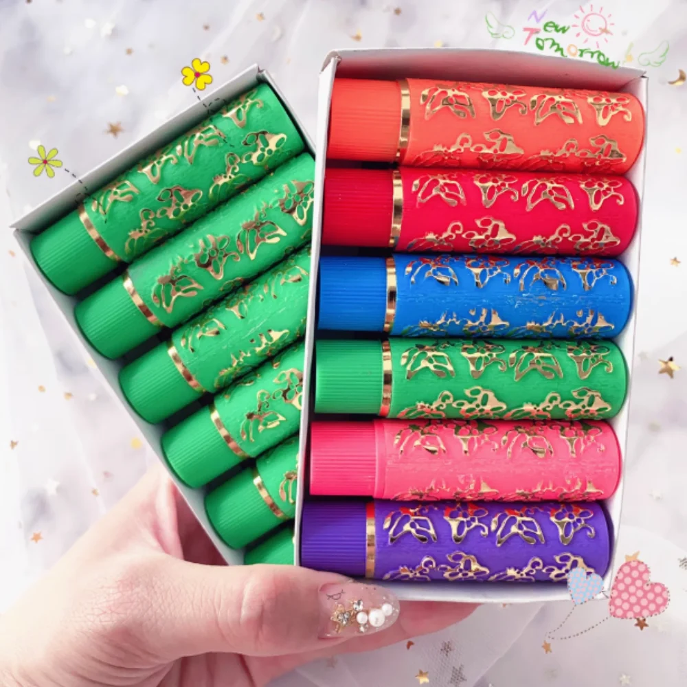 Lápiz Labial de Terciopelo de 6 Colores, Brillo Labial Sexy que Cambia de Color, Tinte Labial Impermeable con Efecto Mariposa, Bálsamo Labial Mágico Mate, Maquillaje Labial