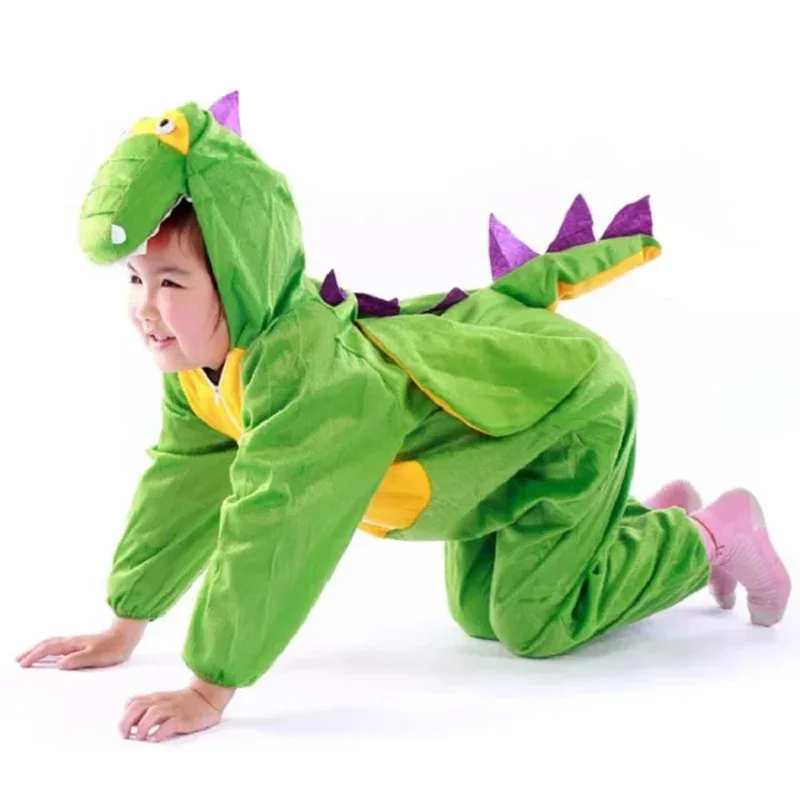 100-145CM Dinosaur Halloween Costumes For Kids Carnival Party Jumpsuit Adult Animal Velvet Boy Stage Children's Day Gift