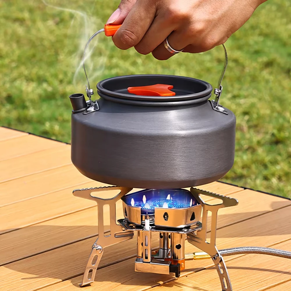 5800w Gas Stove Folding Gas Burner Strong Power Backpacking Fire Furance Tourist Hiking Picnic Cookware Camping Kichen Supplies