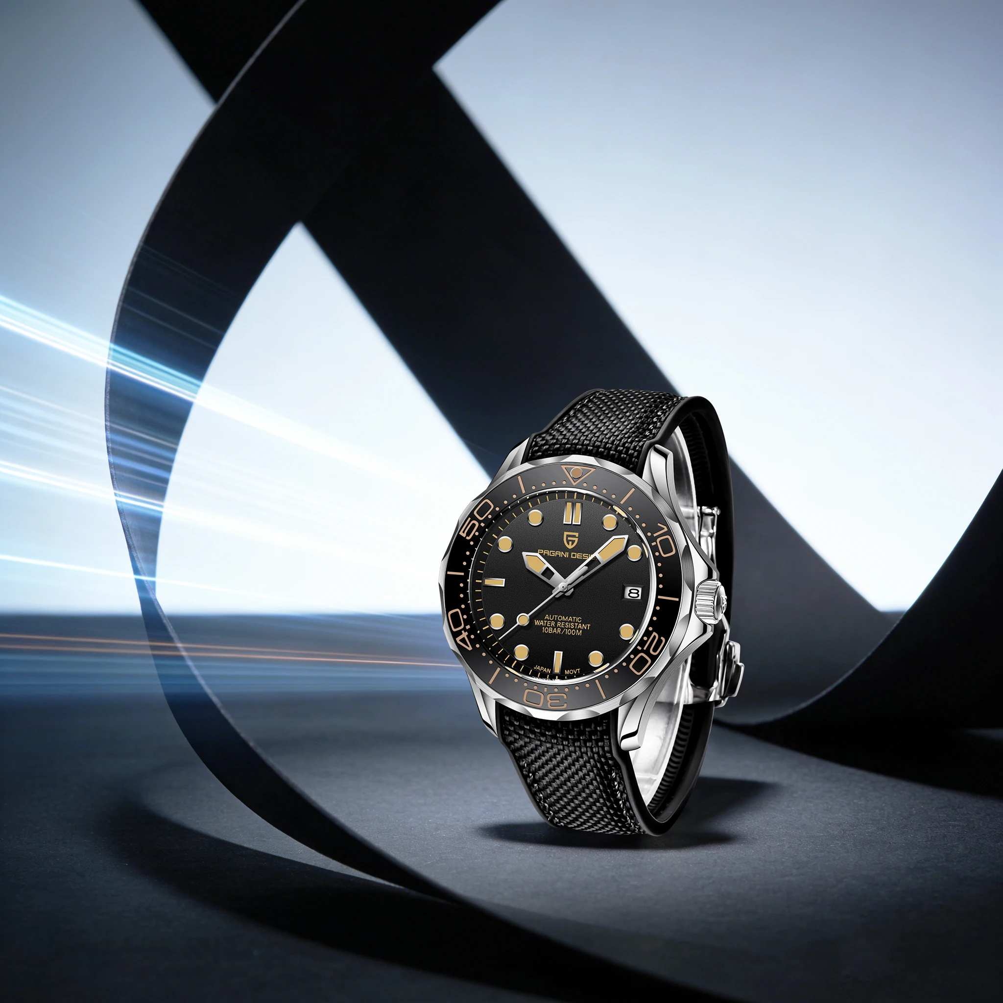 PAGANI DESIGN Men Exquisite High-End Mechanical Watches Rubber Strap Luminous Calendar Sapphire Reloj Elite Gentleman Timepiece