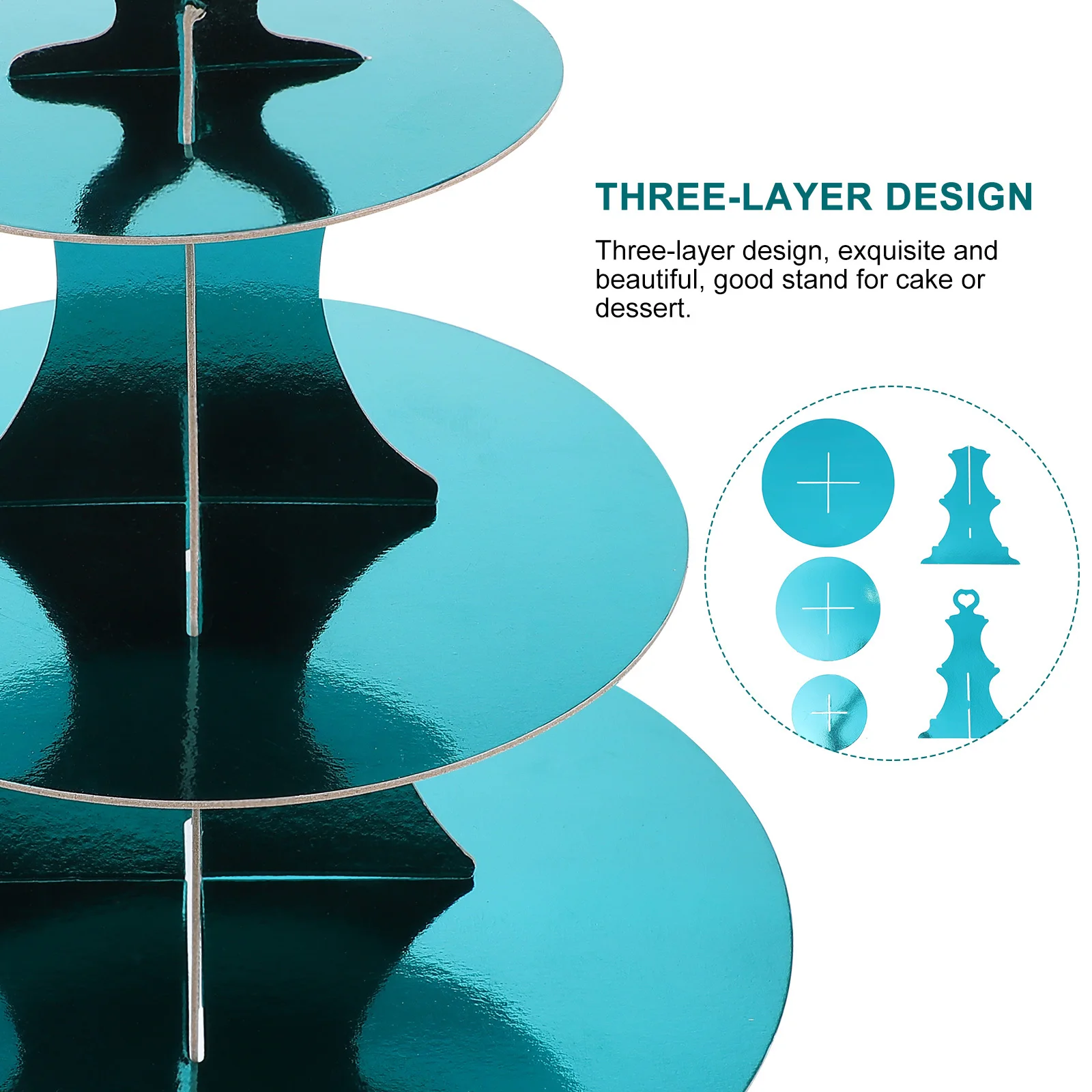 

1Pcs Cake Stand Disposable Three Layers Paper Wide Base Stable Cake Storage Rack Dessert Display for Wedding Birthday Party