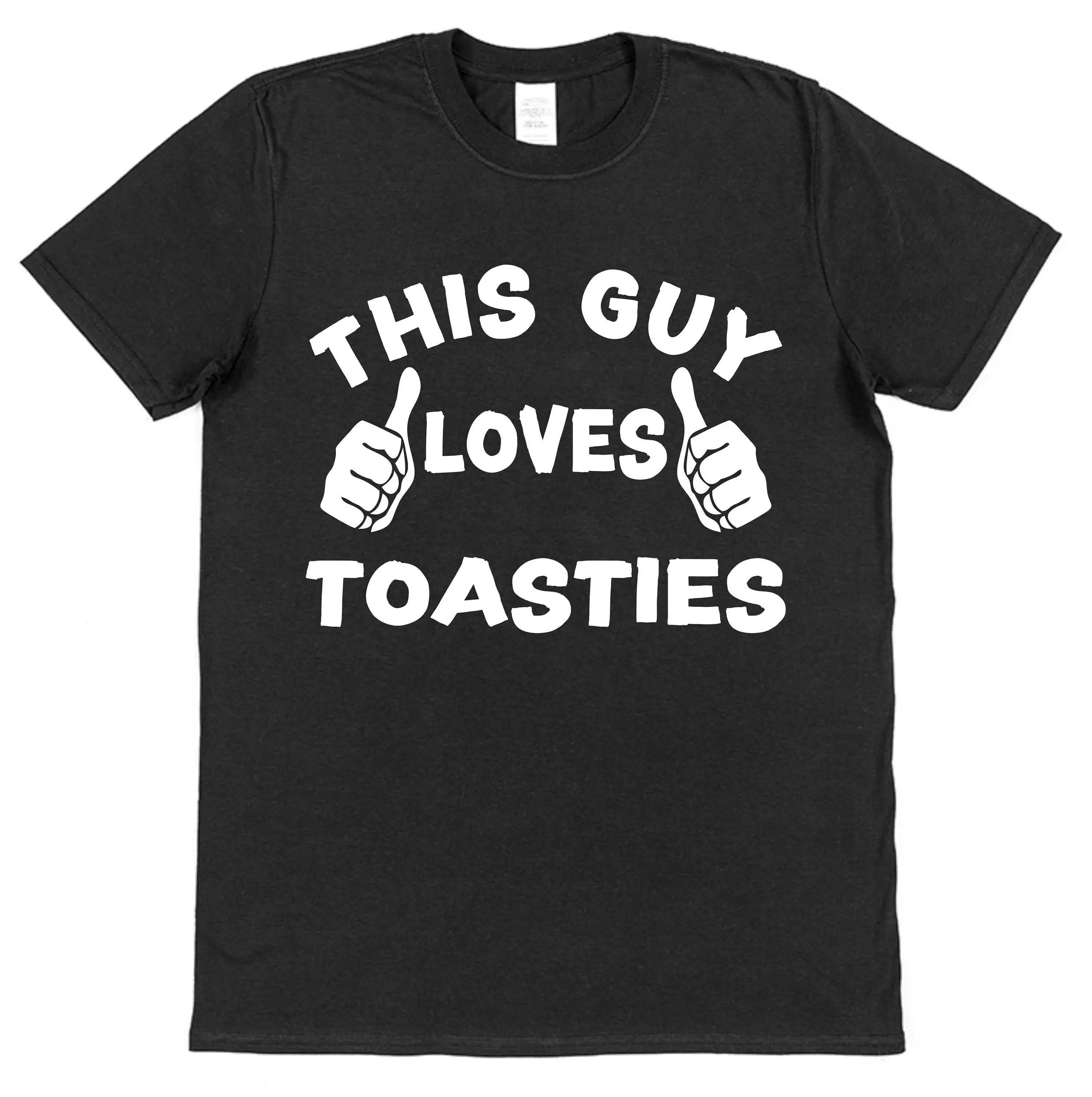 Toasties This Guy OR Girl Loves T Shirt Adults Children Favourite Funny For Food Lover Eating Grilled Cheese Ham Toasted Bread