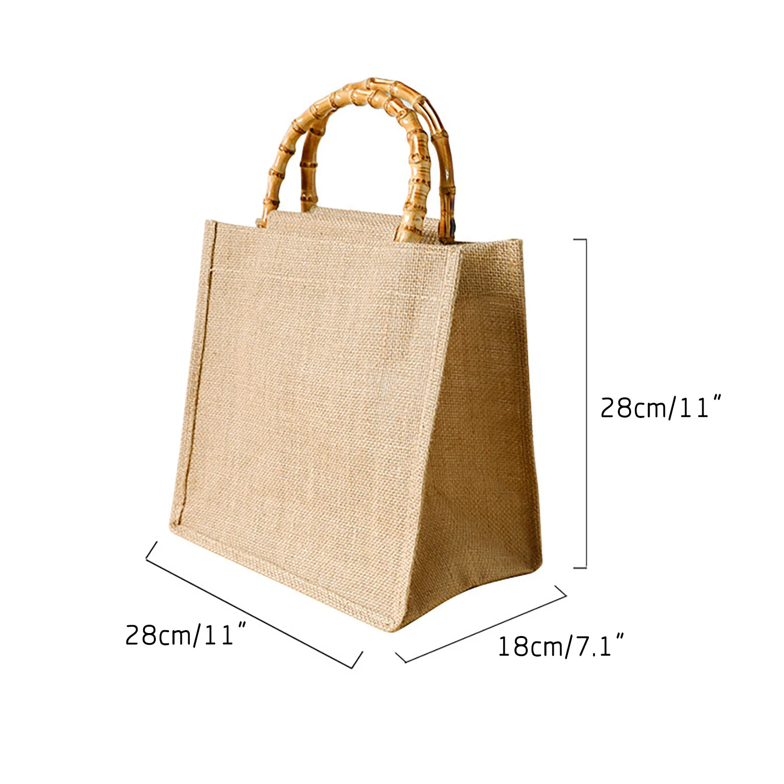 1pc Cotton Linen Retro Literary Tote Bag Handmade Small Rattan Bag