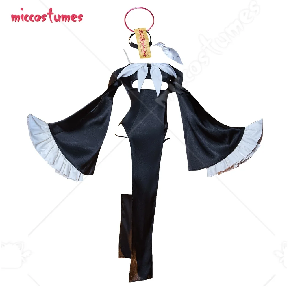 

Женский готический костюм для косплея Miccostumes: черное платье с трусиками-стрингами и рукавами для косплея на Хэллоуин