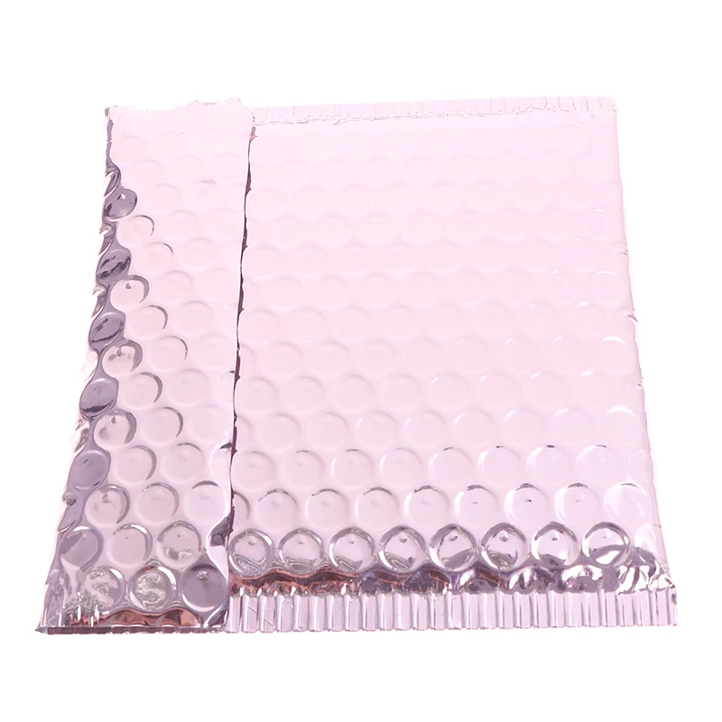 10 teile/los Roségold Metallic Bubble Mailer Folie gepolsterte Taschen alu minis ierte Geschenk verpackung gepolsterte Versand umschläge 15cm * 13cm