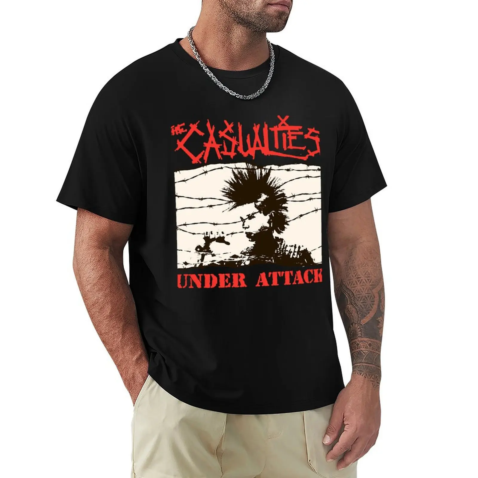 

The Casualties Under Attack Band T-Shirt cotton graphic tees kawaii clothes Anime t-shirt mens graphic t-shirts pack