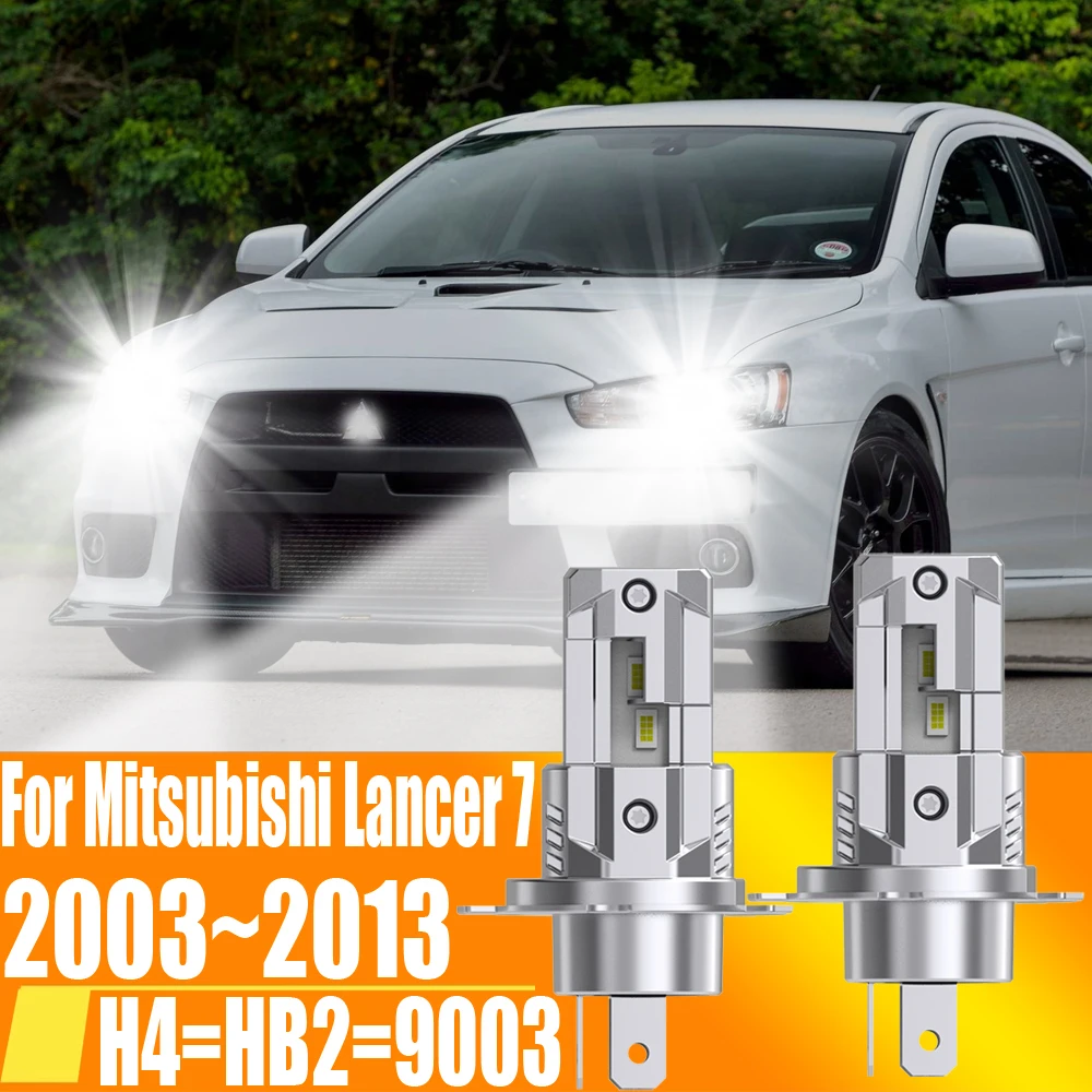 2x H4 HB2 9003 Led Headlight Canbus No Error Car Bulb High Power White Fog Light Diode Lamp 12v For Mitsubishi Lancer 2003~2013