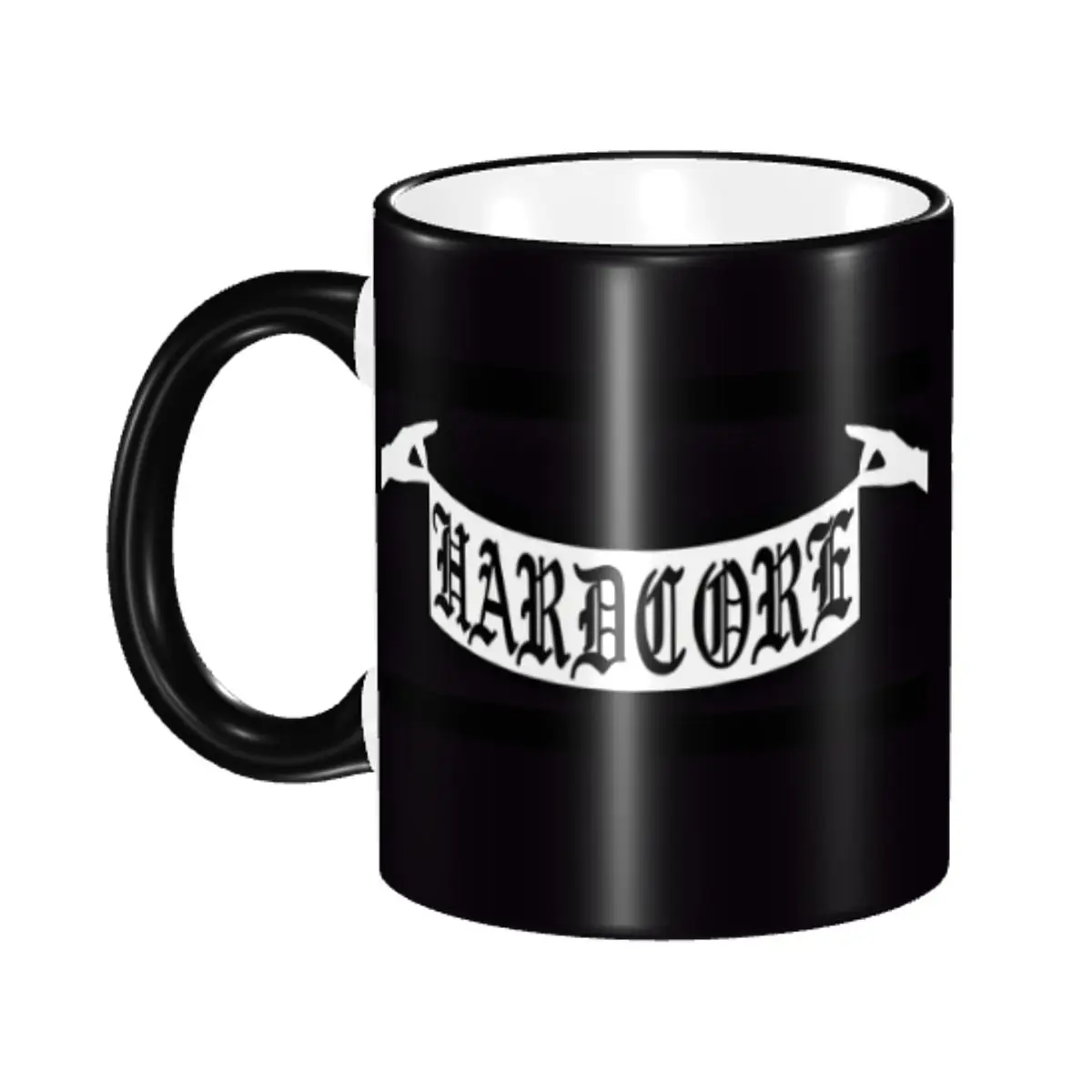 Personalized H-Hardcores Punk Coffee Mug DIY Metal Music Pattern Ceramic Mug Creative Gift