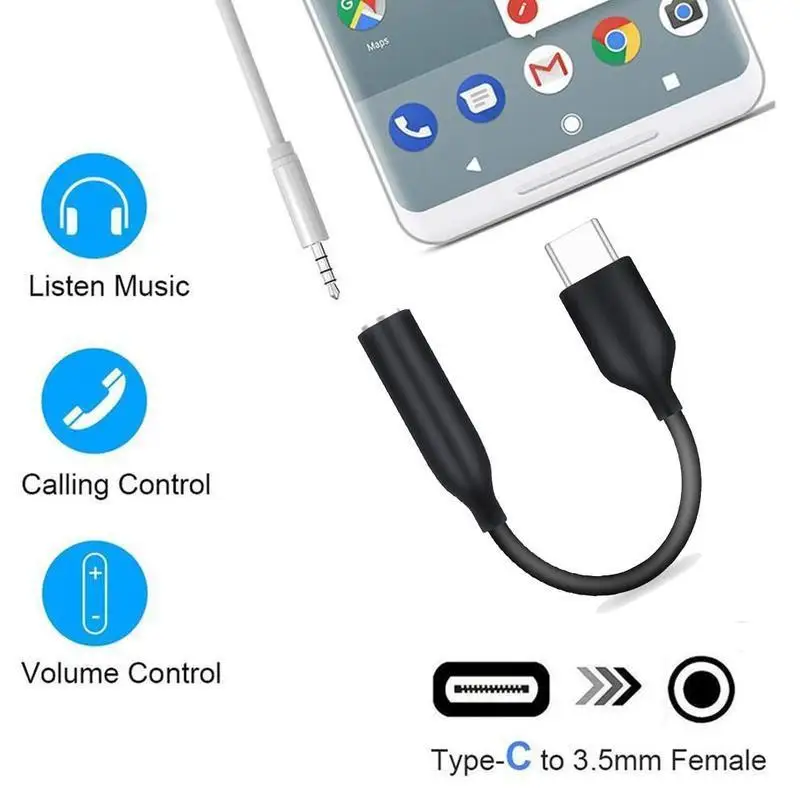 

Type C Turn 3.5mm Digital Audio Adapter Cable Audio Plug Adapter Portable Headset Conversion Headphone Supplies Accessories