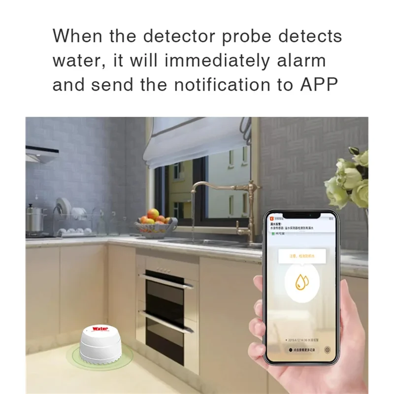 

A84X-беспроводной датчик охранной сигнализации с Tuya Smart Wi-Fi, детектором утечки воды и оповещениями в реальном времени для Alexa/Google Ho