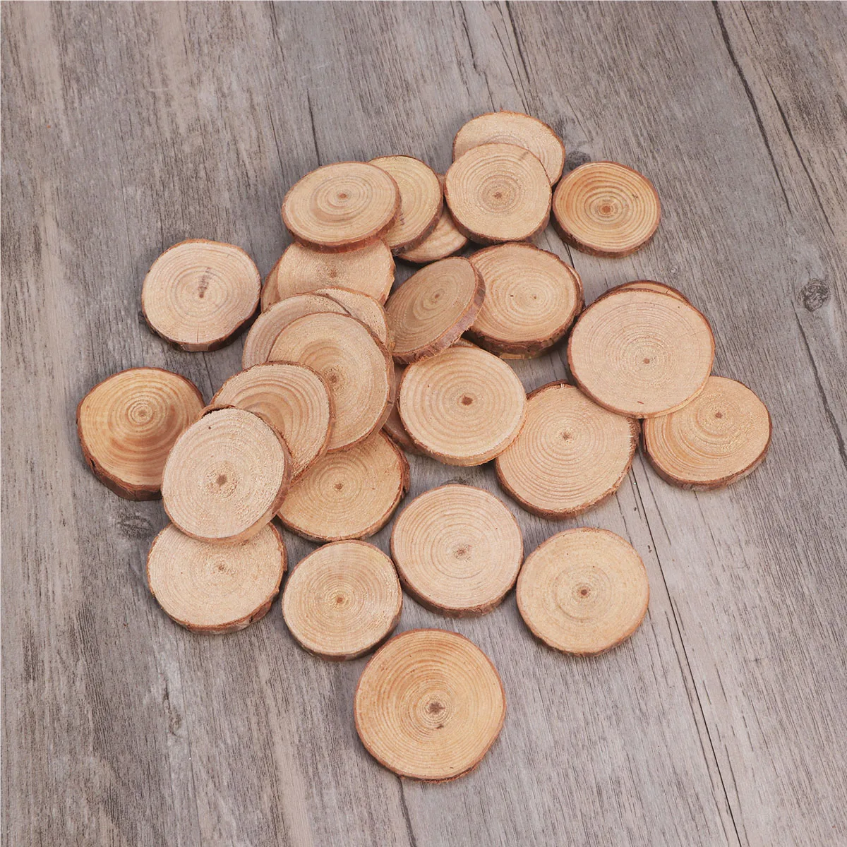 

30Pcs Natural Wood Log Discs Smooth Polished Round Slice Wedding Decoration DIY Craft Supplies 3.5-4.5cm Diameter