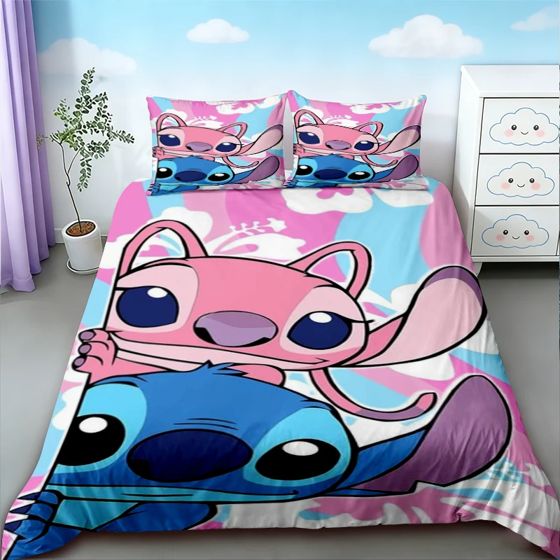 

Stitch Angel Duvet Cover Soft Comfortable Twin Single Bedding Set Quilt Cover for Children Bedroom Home Decor Best Gifts