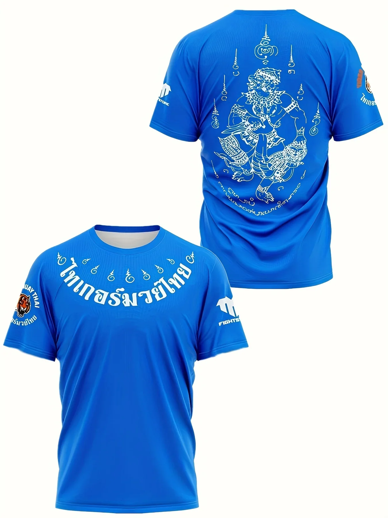 تي شيرت تدريب Muay Thai للرجال - أكمام قصيرة قابلة للتنفس وممتصة للرطوبة ومتينة مع تصميم ملاكمة نابض بالحياة للجري في صالة الألعاب الرياضية #3