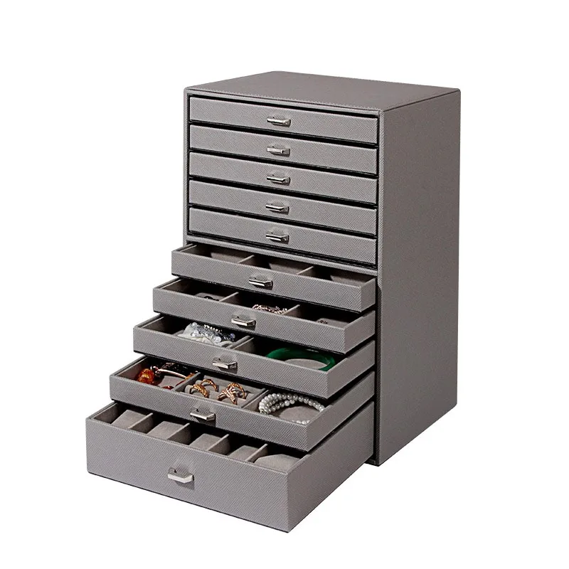 Leather Jewelry Box Ten Floors Multi Functional Jewelry Box Leather Double Personalized Organizer Large Packaging