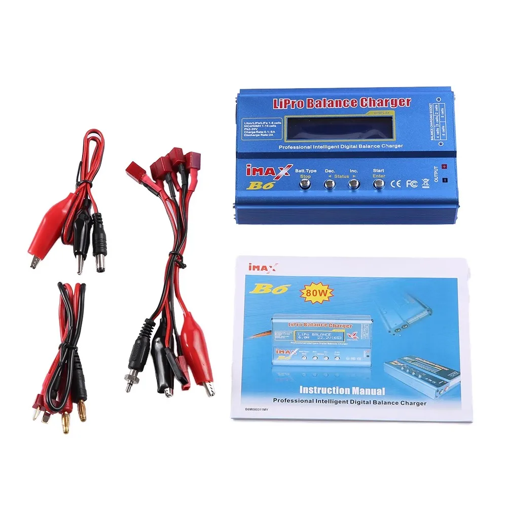 IMAX B6 Balance Charger Adapter LCD Dispaly Aircraft Model Charger Discharge Power 5W 18V 6A for LiPo NiMH NiCd LiFe Pb Battery