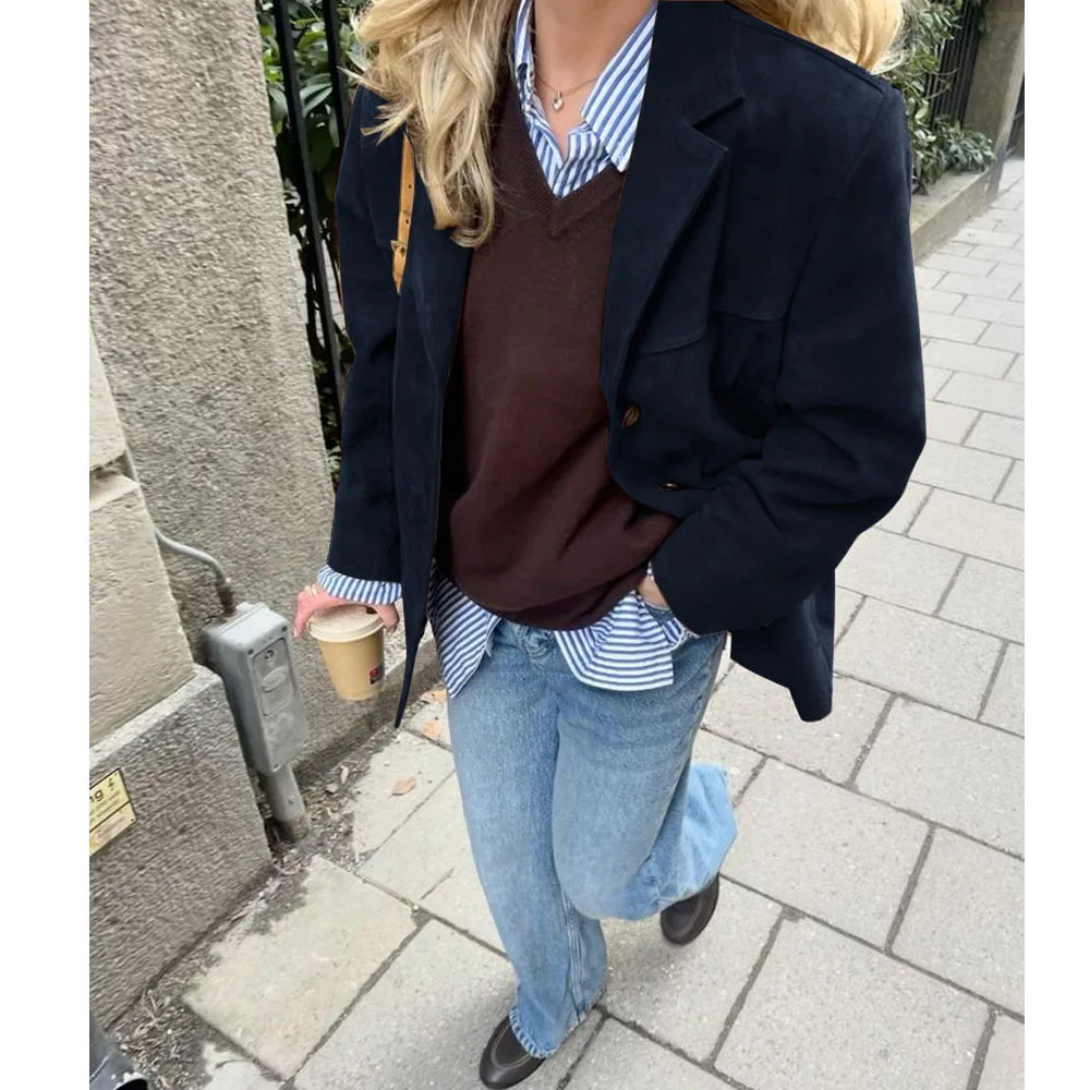 Women\'s Jackets Men\'s New Suede Jackets Business Casual Single Breasted Jackets Elegant Women\'s Formal Wear Women\'s Blazers