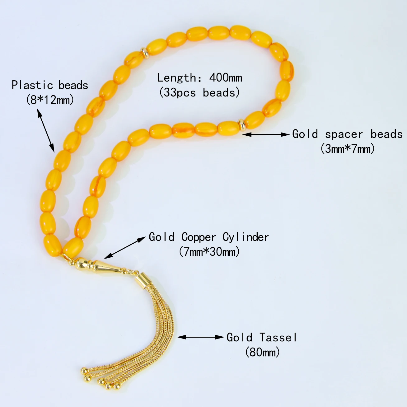 Ramadan islamisches Gebetsperlen-Armband, 21 Karat vergoldet, Naturharz, arabische Damenmode, Eid-Armreifen, muslimischer traditioneller Schmuck – Detail 5