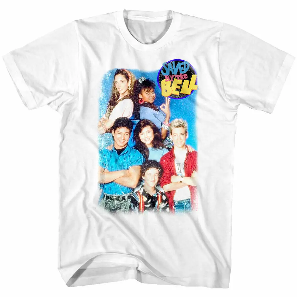 Saved by the Bell Vintage Group Photo Men's T Shirt Zack AC Slater OFFICIAL