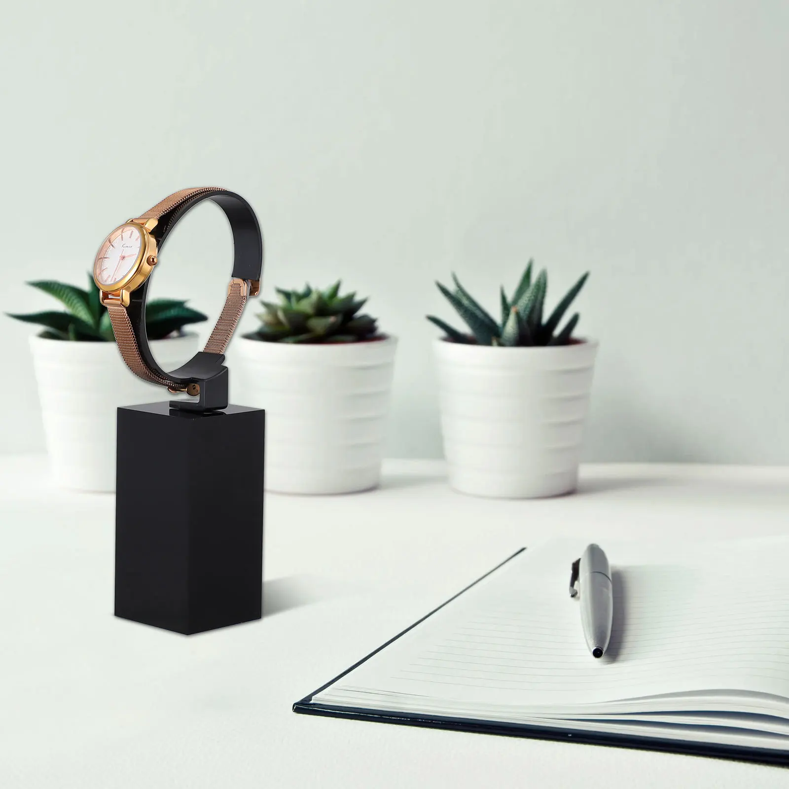 1Pcs Watch Display Rack Black Acrylic C-Shaped Holder for Watch Organizer Jewelry Display Stand Wristwatch Storage