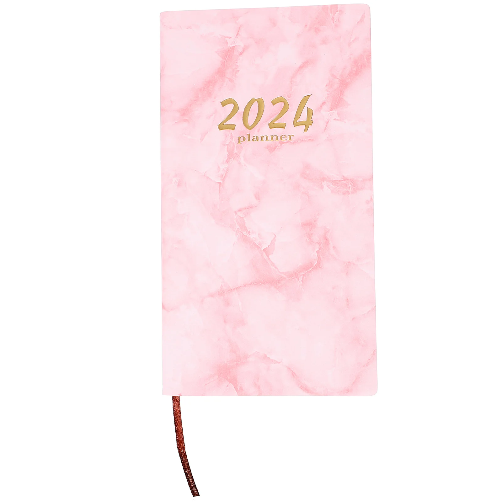 2024 English Calendar 365-Day Time Management Weekly Planner Marble Diary ( ) (Gray) Daily Agenda Notepad Portable Year Paper