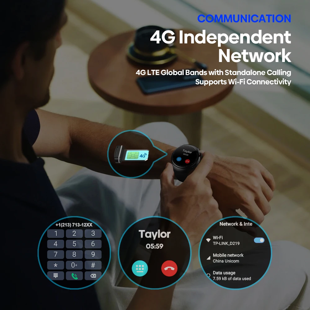 2025 جديد بطاقة SIM AMOLED شاشة الرجال 4G دعوة ساعة ذكية GPS APP تحميل معدل ضربات القلب الصحة الساعات الرياضة اللياقة البدنية Smartwatch