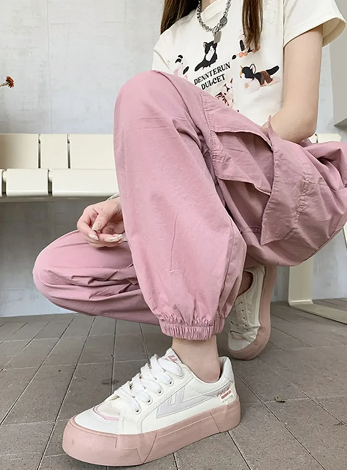 Pantaloni da lavoro per donna in estate Moda sottile Piccole cravatte a nove punte Pantaloni casual larghi Harun dimagranti JJ173